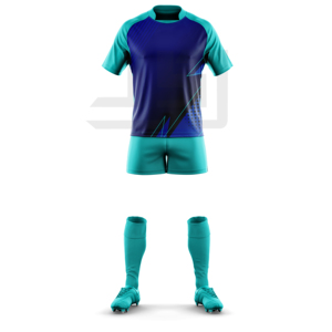 Uniforme d'équipe de rugby professionnel, écologique, coupe-vent, imprimé, col en V, maillot léger et short conçus pour les matchs de ligue - Product Image 1