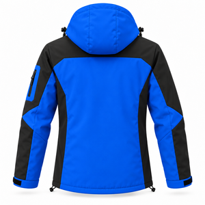 OEM Softshell Hiking Jacket <b>Men's</b> Winter Outdoor Wear Polar <b>Fleece</b> Lining Multi Pocket Detachable Hood Color Block Climbing - Product Image 3