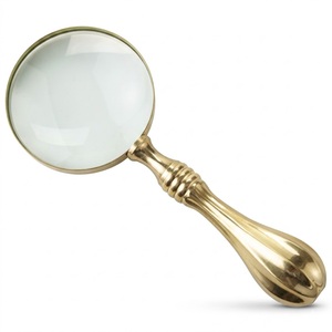 Loupe en laiton antique avec lentille transparente pour la lecture, l'inspection d'astrologue, la déficience visuelle, objet de collection, décoration de bureau vintage, cadeau - Product Image 1