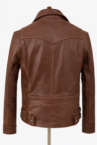 Chaquetas de cuero para motociclistas de la mejor calidad, color coñac, con protectores aprobados por la CE. - Product Image 3