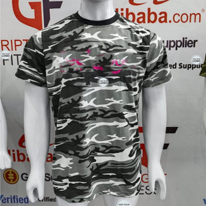 T-shirt en coton peigné ringspun délavé à l'acide de haute qualité, motif camouflage, style vintage, streetwear pour homme - Product Image 1