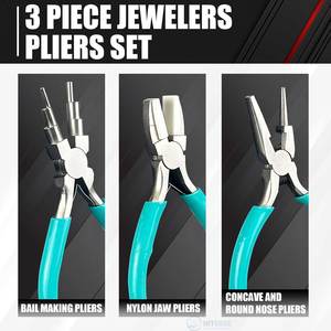 3 Piece Stainless Steel Jewelry <b>Pliers</b> <b>Set</b> Micro Jewelry Making Tools Kit for Bead Winding Wire Shaping DIY Crafts Jewelry - Product Image 2