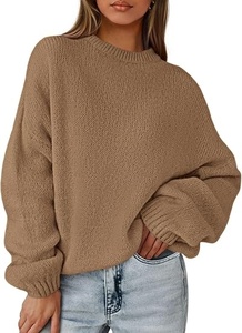 Pull-over en tricot à col rond pour femme Shagaf Sports Wear, couleur unie, manches longues, décontracté pour l'automne, 52% polyester recyclé, 220g, à enfiler - Product Image 6