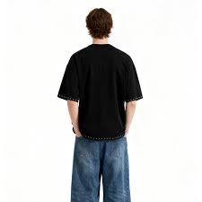 T-shirt Homme Streetwear Oversize en Coton Tricoté 100% Lourd 285g à Séchage Rapide et Respirant - Product Image 2