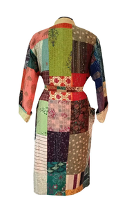 Bata Kimono de Algodón 100% Suave y Transpirable con Estampado de Bloques y Dibujos Animados Naaz para Mujer, Camisón de Verano Hecho a Mano con Cintura Elástica ODM - Product Image 4