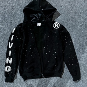 เสื้อฮู้ดสำหรับผู้ชายผ้าคอตตอน100% สไตล์ฝรั่งเศสผ้าเทอร์รี่มีซิปรูดทั้งชิ้นโลโก้ตามสั่ง - Product Image 3