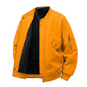 <b>Men's</b> <b>White</b> Coated Streetwear <b>Jacket</b> Stand Collar Zipper Windproof Casual Autumn Wear Loose Fit Solid Color Cotton Lining - Product Image 4