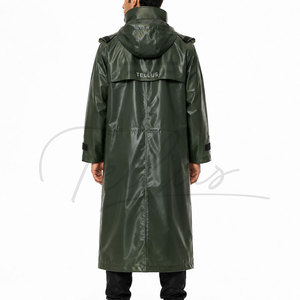 Imperméable long pour femme en PVC transparent, coupe-vent, imperméable, pour l'extérieur, avec poches, personnalisable - Product Image 2