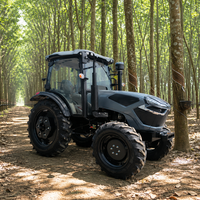 Tracteur agricole 4x4 de 100 CV avec cabine climatisée, moteur diesel haute puissance, système hydraulique robuste et capacité de levage élevée Pro