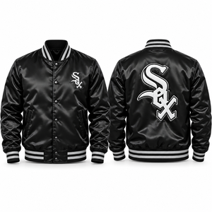 Veste en satin OEM, vente en gros, broderie personnalisée, vêtements d'équipe, vêtements universitaires, uniformes scolaires, tenues de club, streetwear, mode - Product Image 5