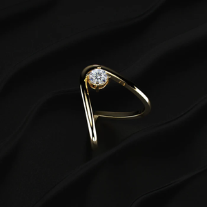 Bague solitaire en diamant CVD taille ronde 1 carat, luxe enveloppé dans un anneau, clarté D-E VVS-VS, certifié IGI, provenant d'un fournisseur indien. - Product Image 3
