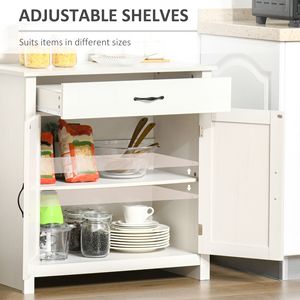 Mobiletto/Credenza da 32 pollici in stile rustico con anta scorrevole, organizer per cucina, soggiorno, ingresso, con cassetti, in legno, per sala da pranzo - Product Image 5