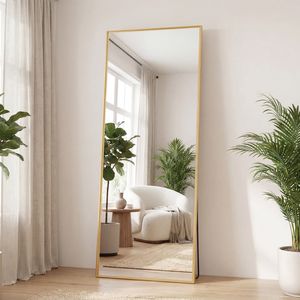 Specchio a Figura Intera Infrangibile 65"x24" con Cornice Dorata Fatta a Mano per Ingresso - Product Image 3