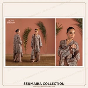 Colección Gul Ahmed Bagheecha de 3 piezas de trajes de tela estampada y bordada. |   Ropa de Mujer Paquistaní al por Mayor - Product Image 2