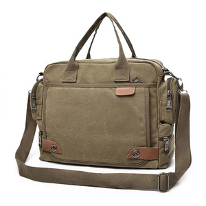 Sac pour ordinateur portable en toile robuste avec fermeture éclair sécurisée, plusieurs poches organisatrices et construction durable pour les trajets quotidiens - Product Image 1