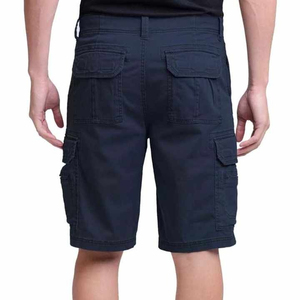 Pantalones Cortos Cargo para Hombre, Color Gris Sólido, 100% Algodón Canvas Ecológico, Cintura Media, Cierre con Cordón, Estilo Casual, Bolsillos, Largo Bermuda - Product Image 3