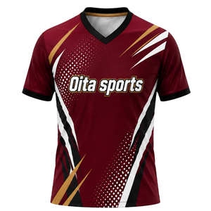 Custom Maroon Gold Sublimated Volleyball Jersey Short Sleeve Sports Uniform Shirt Team Competition Wear Athletic Game Clothing - Product Image 1
