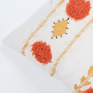 Hand Tufted Texture Boho Yellow and Orange Tassel Cushion Cover Handmade Decorative <b>Pillow</b> <b>Case</b> for Sofa Bedroom Living Room - Product Image 2