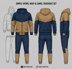 Survêtement à capuche pour homme, couleur unie, design sportif, coupe-vent, coupe classique, avec poches latérales, idéal pour l'automne - Product Image 5