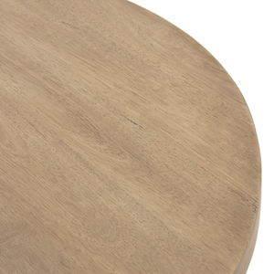 36" Round Solid Mango Wooden Top With Folding Triangular Pedestal <b>Leg</b> In Light Brown Finish Home Living Room Center <b>Coffee</b> <b>Table</b> - Product Image 6