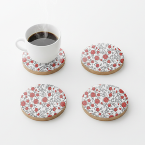 Ensemble de sous-verres écologiques en bois d'acacia et de manguier, 4 pièces, imprimés en émail, forme classique, pour cuisine, café et boissons, fournisseur en gros - Product Image 2