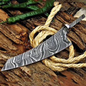 Couteau de Chef Artisanal Burraq en Acier Damas (Lame de 4-5,9 pouces, Épaisseur de 3,0 mm) Style Moderne, Compatible Lave-Vaisselle, Idéal Cadeau pour Chef - Product Image 5