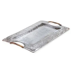 Modern Handmade <b>Centrepiece</b> Tray for Elegant <b>Dining</b> Room <b>Table</b> Decoration Projects Premium Export Quality Decorative Metal Tray - Product Image 1