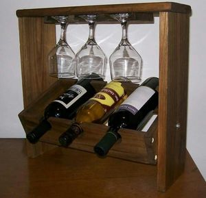 Porte-vin en bois, forme, taille et couleur personnalisables, idéal pour la maison, la chambre, la table, les restaurants et les bars. - Product Image 6