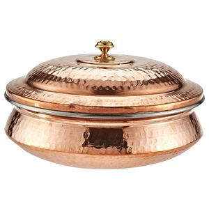 Cacerola de Cobre Hecha a Mano para Servir en Hoteles, con Tapa y Asas de Latón, Utensilios de Cocina de Primera Calidad, Olla Decorativa para el Hogar, Hoteles y Restaurantes - Product Image 1