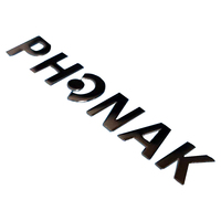 Etiqueta Adhesiva Personalizada con Logotipo de Nickel Brand en Cromo Negro, Impermeable, Grosor de 0.06mm, Modelo Phonak TW Origin para el Hogar