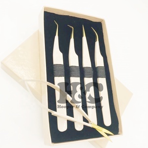 Pince à épiler d'extension de cils de pêche de qualité supérieure poignée lisse ensemble de pinces à cils solides en acier inoxydable pince à épiler durable vison - Product Image 2