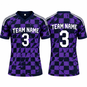 Custom Sublimated Soccer Jersey Mens Vintage Checkered <b>Football</b> <b>Shirt</b> V Neck Quick Dry Breathable Team Uniform - Product Image 5