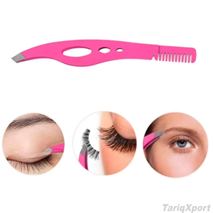 Professional Luxury Stainless Steel Eyebrow Comb Tweezer Hair Removal Grooming Tool Comfortable Handle for Salon Personal Use - Product Image 2