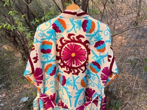 Kimono de Algodón Bordado a Mano para Mujer, Estilo Bohemio, Floral, Abierto por Delante, Manga Larga, Hasta la Rodilla, Túnica de Invierno, Venta al Por Mayor - Product Image 5