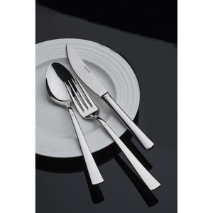 Juego de cubiertos con mango de palo de corte de diamante pulido de plata nueva Juego de cubiertos de nuevo diseño de acero inoxidable - Product Image 2