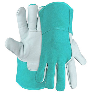 Gants de soudage TIG haute performance en cuir pleine fleur et croûte de cuir, ignifuges, robustes, pour la construction - Product Image 4