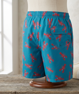 Shorts élégants pour hommes à imprimé crabe avec cordon de serrage, poches latérales, séchage rapide, pour la plage et l'été - Product Image 4