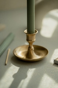 Handmade <b>Brass</b> Eco-Friendly <b>Candlestick</b> <b>Holder</b> with Embossed Gold Design for Christmas and Weddings Home Decor - Product Image 1