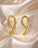 Boucles d'oreilles pendantes en laiton plaqué or pour femme, bijoux tendance minimalistes, design abstrait feuille, vente en gros