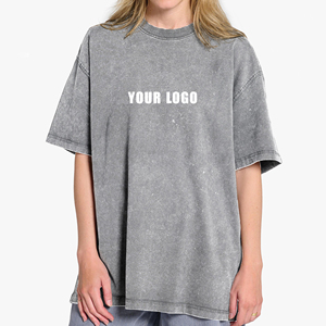 T-shirt femme délavé à l'acide, nouveau style, service OEM, prix abordable, respirant, décontracté, été, haute qualité - Product Image 1
