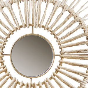 Round Natural Fiber and <b>Mirror</b> 3-Piece <b>Wall</b> Decor <b>Set</b> - Product Image 5