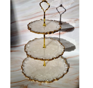 Resin Cake Stand Dark <b>Blue</b> Color Customize Size Dessert Cake Stand With <b>Coaster</b> And Cake Server - Product Image 2