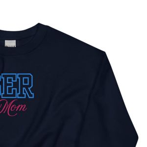 Sweat-shirt unisexe brodé « Mom » bleu marine, col rond, en polaire douce, style décontracté et confortable pour le quotidien - Product Image 6