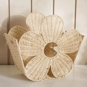 Hot New Design Natural Seagrass Flower <b>Basket</b> Stylish Storage <b>Basket</b> For Shelf <b>Display</b>, Home Decor And Organization - Product Image 1
