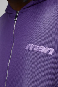 Chándales con capucha y cremallera para hombre, de corte holgado y extragrande, con textura gofrada lavada, personalizados al por mayor, de tejido grueso, estampados, ropa de invierno, fabricados en Pakistán - Product Image 3