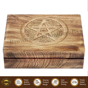 Caja de madera decorativa con diseño llamativo, hecha a mano, 100% madera natural de mango, para empaque de joyería, de proveedor indio. - Product Image 4