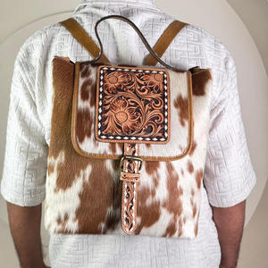 กระเป๋าเป้สะพายหลังหนังวัวสำหรับผู้หญิงกระเป๋าเป้สะพายหลังแฟชั่นสำหรับทุกเพศจากโรงงานขายส่งแบบตะวันตก - Product Image 4