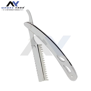 Professional Barber Straight Shaving <b>Razor</b> with Custom Color Steel Handle <b>Single</b> Edge Thinning Styling & Texturizing <b>Razor</b> Stain - Product Image 4