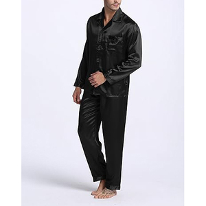 Standard Fit <b>Men</b> Night Suit Short Sleeve Round Neck Shorts <b>Set</b> Elastic Waist Soft Breathable Lightweight Summer <b>Pajamas</b> Home - Product Image 3
