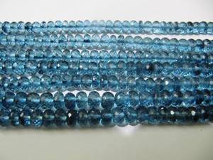 Perles de pierres précieuses facettées en topaze bleue de Londres, 8 mm, forme ronde, vendues par brin de 8 pouces de long - Product Image 5